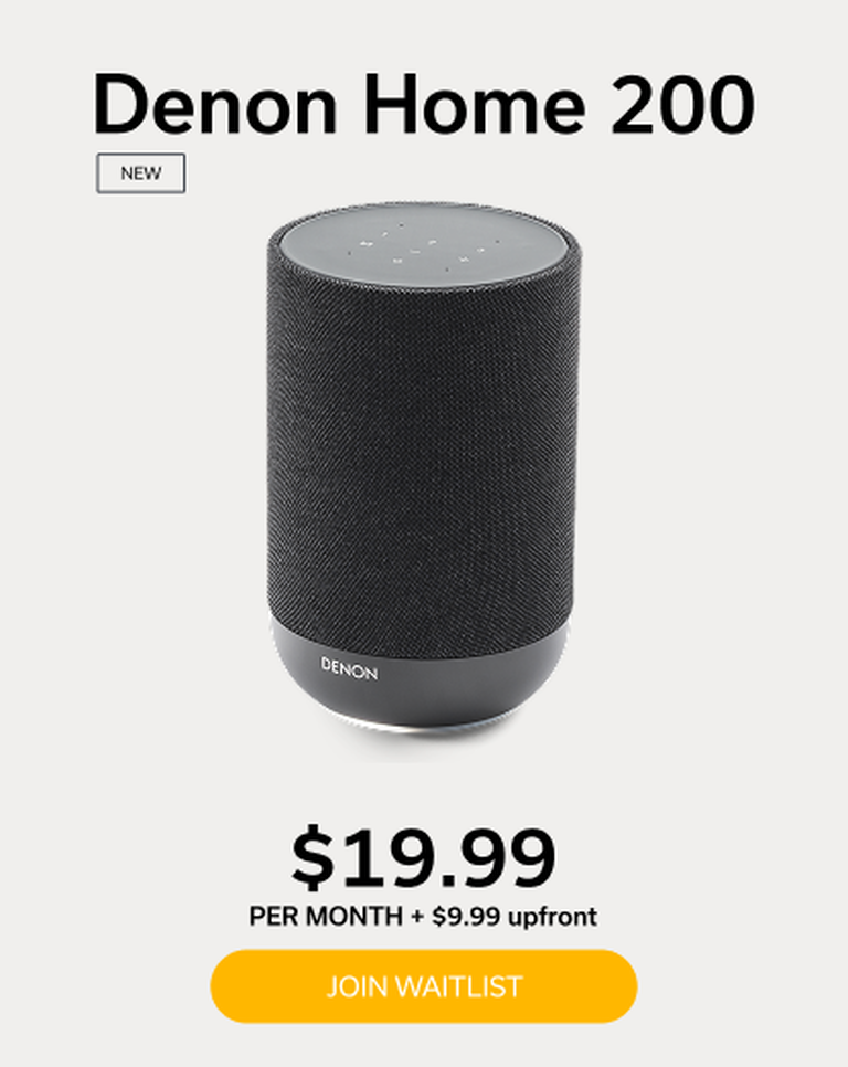 Black Denon Home 200 Denon+ Pricing Info